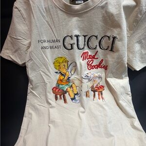 Gucci Cream Short-Sleeve 'Mad Cookies' Graphic Tee